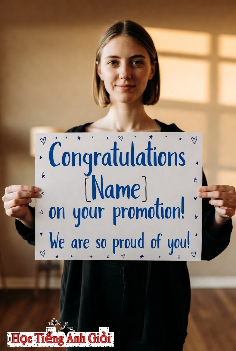 Lời chúc mừng thăng chức ngắn gọn ghi điểm tinh tế.