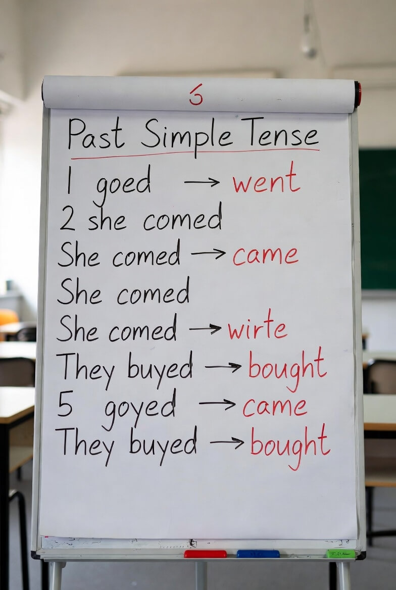 Lỗi sai với thì quá khứ đơn khi sử dụng giới từ chỉ thời gian.