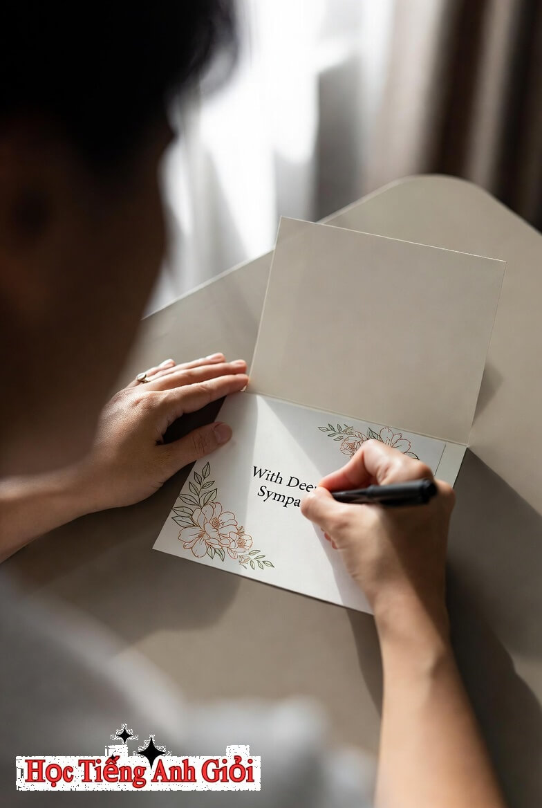 5 phần cơ bản trong nội dung tấm thiệp chia buồn (condolence card)